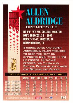 1994 Topps - Special Effects #374 Allen Aldridge Back