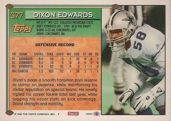 1994 Topps - Special Effects #377 Dixon Edwards Back