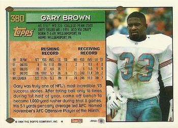 1994 Topps - Special Effects #380 Gary Brown Back