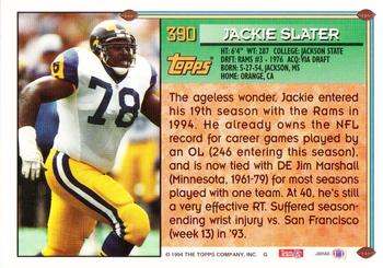 1994 Topps - Special Effects #390 Jackie Slater Back