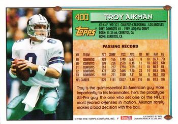 1994 Topps - Special Effects #400 Troy Aikman Back