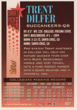 1994 Topps - Special Effects #407 Trent Dilfer Back