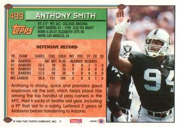 1994 Topps - Special Effects #499 Anthony Smith Back
