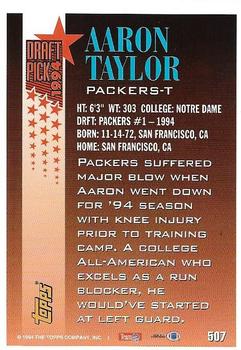 1994 Topps - Special Effects #507 Aaron Taylor Back