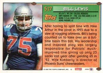 1994 Topps - Special Effects #517 Bill Lewis Back
