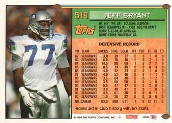 1994 Topps - Special Effects #518 Jeff Bryant Back