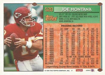 1994 Topps - Special Effects #520 Joe Montana Back