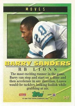 1994 Topps - Special Effects #542 Barry Sanders Back