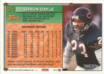 1994 Topps - Special Effects #571 Shaun Gayle Back