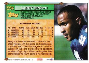 1994 Topps - Special Effects #594 Larry Brown Back