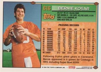 1994 Topps - Special Effects #616 Bernie Kosar Back