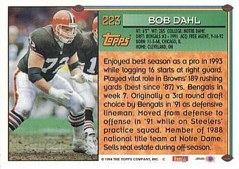 1994 Topps - Special Effects #223 Bob Dahl Back