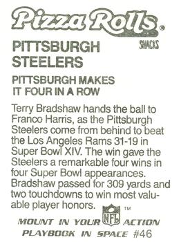 1986 Jeno's Pizza Rolls NFL Action Stickers #46 Pittsburgh Makes It Four in a Row Back