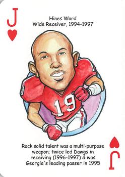 2007 Hero Decks Georgia Bulldogs Football Heroes Playing Cards #J♥ Hines Ward Front