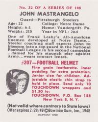 1990 1948 Bowman (Reprint) #32 John Mastrangelo Back
