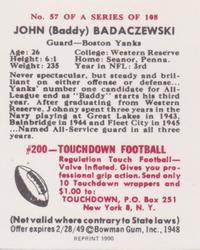 1990 1948 Bowman (Reprint) #57 John Badaczewski Back