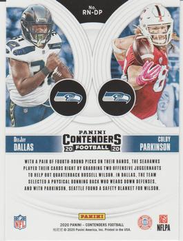 2020 Panini Contenders - Round Numbers Ruby #RN-DP DeeJay Dallas / Colby Parkinson Back