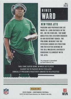 2020 Panini Contenders - Coaches Ticket Gold #322 Hines Ward Back