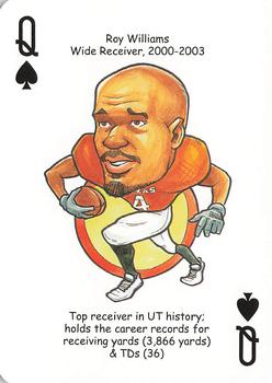 2009 Hero Decks Texas Longhorns Football Heroes Playing Cards #Q♠ Roy Williams Front
