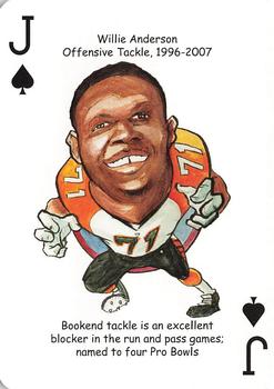 2009 Hero Decks Cincinnati Bengals Football Heroes Playing Cards #J♠ Willie Anderson Front