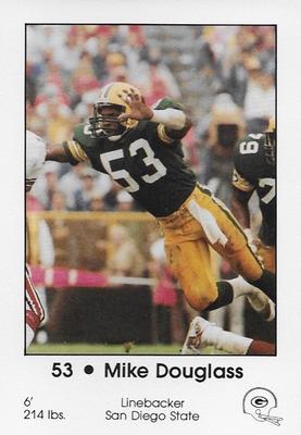 1985 Green Bay Packers Police - Local Merchants, Service Clubs, Financial Institutions, Chilton Police Department #20 Mike Douglass Front