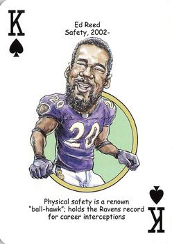 2013 Hero Decks Baltimore Colts & Ravens Football Heroes Playing Cards #K♠ Ed Reed Front