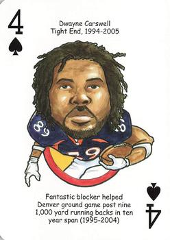 2006 Hero Decks Denver Broncos Football Heroes Playing Cards #4♠ Dwayne Carswell Front