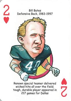2012 Hero Decks Dallas Cowboys Football Heroes Playing Cards #2♥ Bill Bates Front
