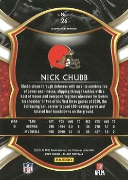 2020 Panini Select #26 Nick Chubb Back
