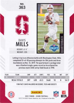 2021 Score #363 Davis Mills Back