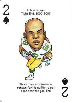 2009 Hero Decks Green Bay Packers Football Heroes Playing Cards #2♠ Bubba Franks Front