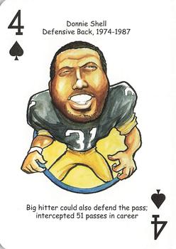2008 Hero Decks Pittsburgh Steelers Football Heroes Playing Cards #4♠ Donnie Shell Front