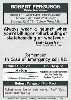 2006 Green Bay Packers Police - Waukesha Police Department #19 Robert Ferguson Back