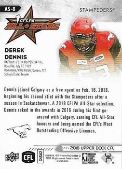 2018 Upper Deck CFLPA All-Stars #AS-8 Derek Dennis Back