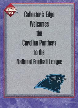 1993 Collector's Edge - Expansion Teams #M326 Carolina Panthers Front