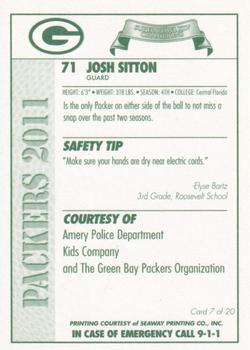 2011 Green Bay Packers Police - Amery  Police Department, Kids Company #7 Josh Sitton Back