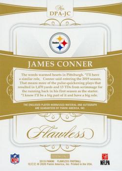 2020 Panini Flawless - 2019 Panini Flawless Football - Dual Patch Autographs Silver #DPA-JC James Conner Back