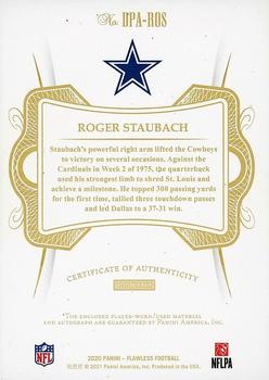 2020 Panini Flawless - Dual Patch Autographs Sapphire #DPA-ROS Roger Staubach Back