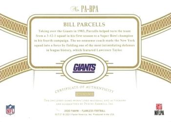 2020 Panini Flawless - Patch Autographs Platinum #PA-BPA Bill Parcells Back