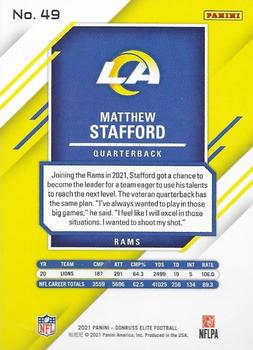 2021 Donruss Elite #49 Matthew Stafford Back