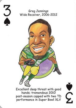 2016 Hero Decks Green Bay Packers Football Heroes Playing Cards #3♠ Greg Jennings Front