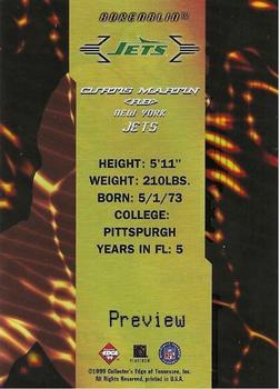 1999 Collector's Edge First Place - Adrenalin Previews #A16 Curtis Martin Back
