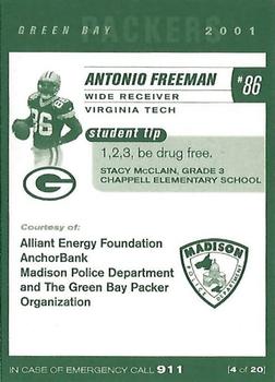 2001 Green Bay Packers Police - Alliant Energy Foundation, AnchorBank & the Madison Police Dept #4 Antonio Freeman Back
