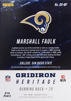 2021 Panini Prestige - Gridiron Heritage Prime #GH-MF Marshall Faulk Back