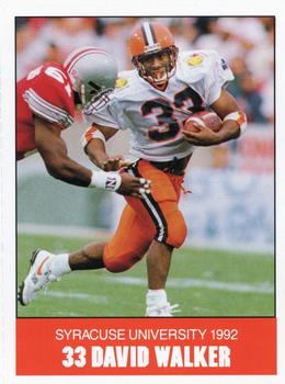 1992 Syracuse Orangemen Program Cards #20 David Walker Front