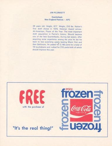 1972 Coca-Cola #NNO Jim Plunkett Back