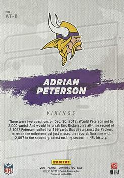 2021 Donruss - All-Time Gridiron Kings #AT-8 Adrian Peterson Back