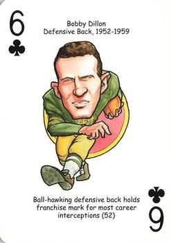 2007 Hero Decks Green Bay Packers Football Heroes Playing Cards #6♣ Bobby Dillon Front