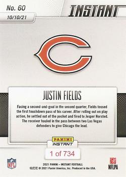 2021 Panini Instant NFL #60 Justin Fields Back