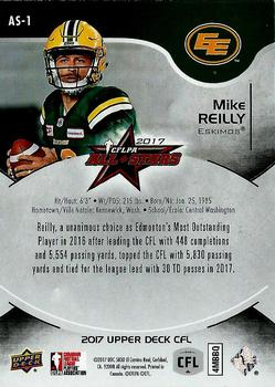 2017 Upper Deck CFLPA All-Stars #AS-1 Mike Reilly Back
